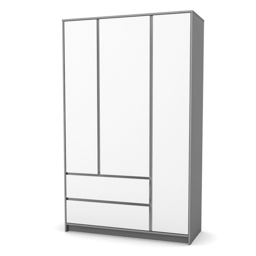 Dětska šatní skřín Lovitto 1270 Gekko Kids, Bílá / Grafitová